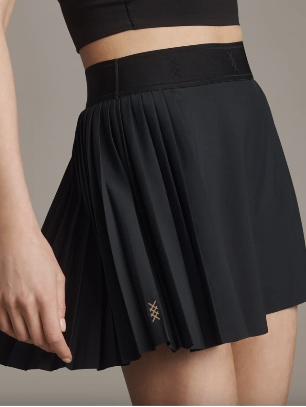 Rhone Black Mirage Pleated Skort - Super Cute Tennis/Golf Skirt with Raw Hem!
